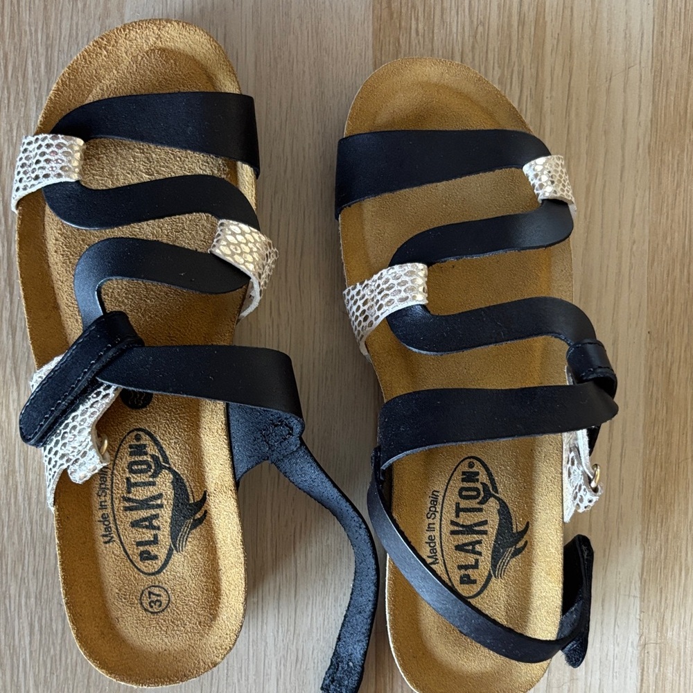 Playton Black and Silver Women's Sandals